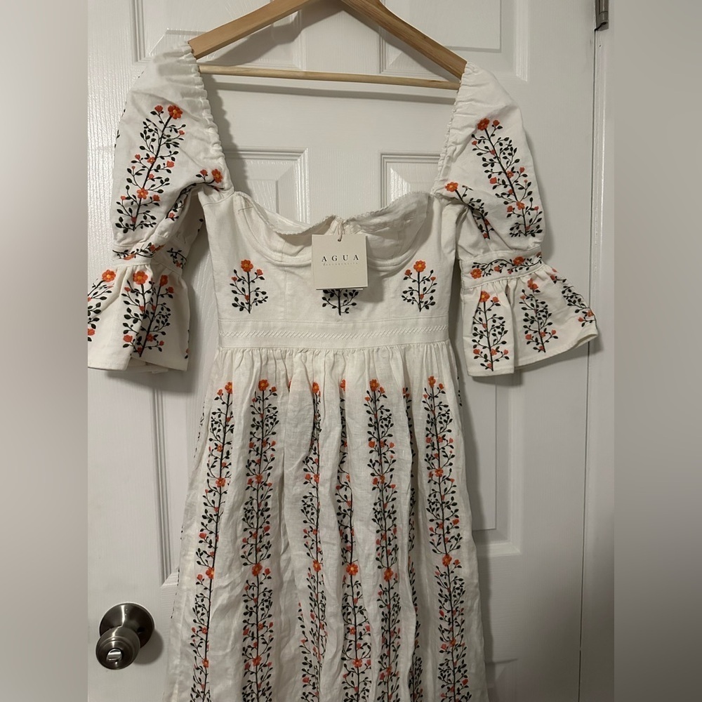 Very Rare AGUA BENDITA CEDRO MARGARITA IVORY MAXI DRESS Small - Picture 13 of 13